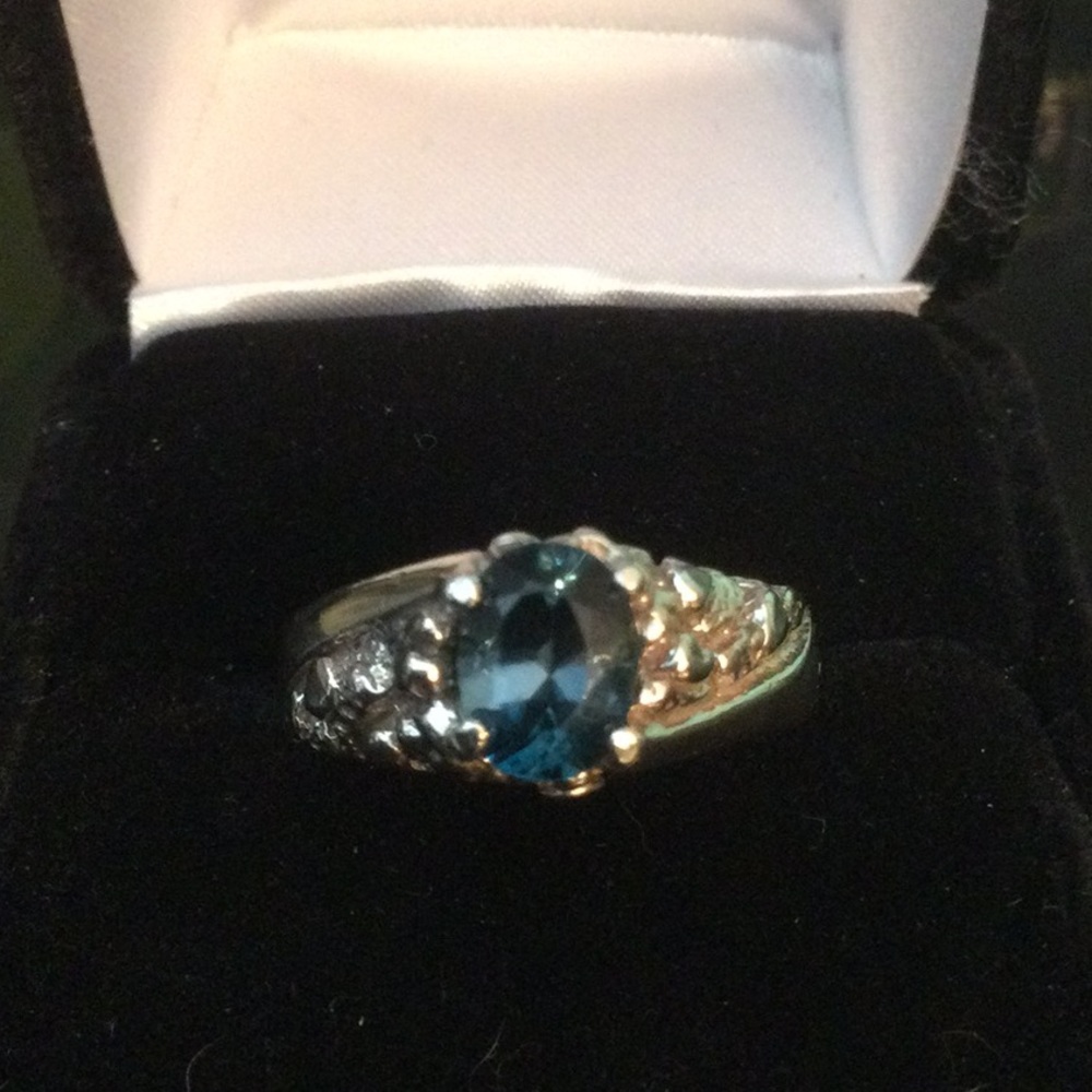 Genuine Rare London Blue Topaz Ring - Picture 7 of 12